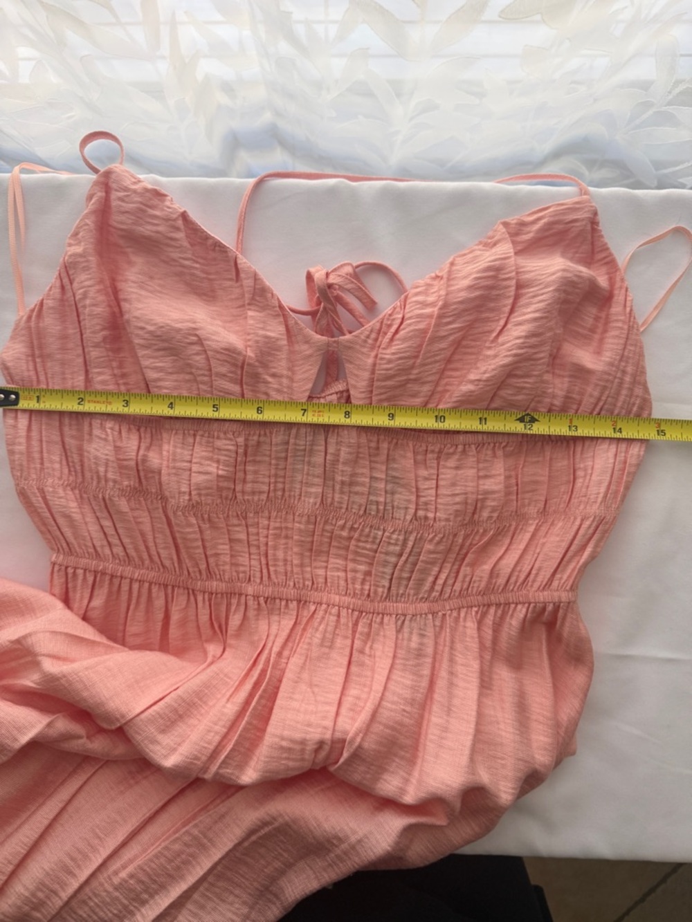 Steve Madden Blush Pink Midi Dress Smocked Strappy Boho NWT Small - Picture 9 of 9